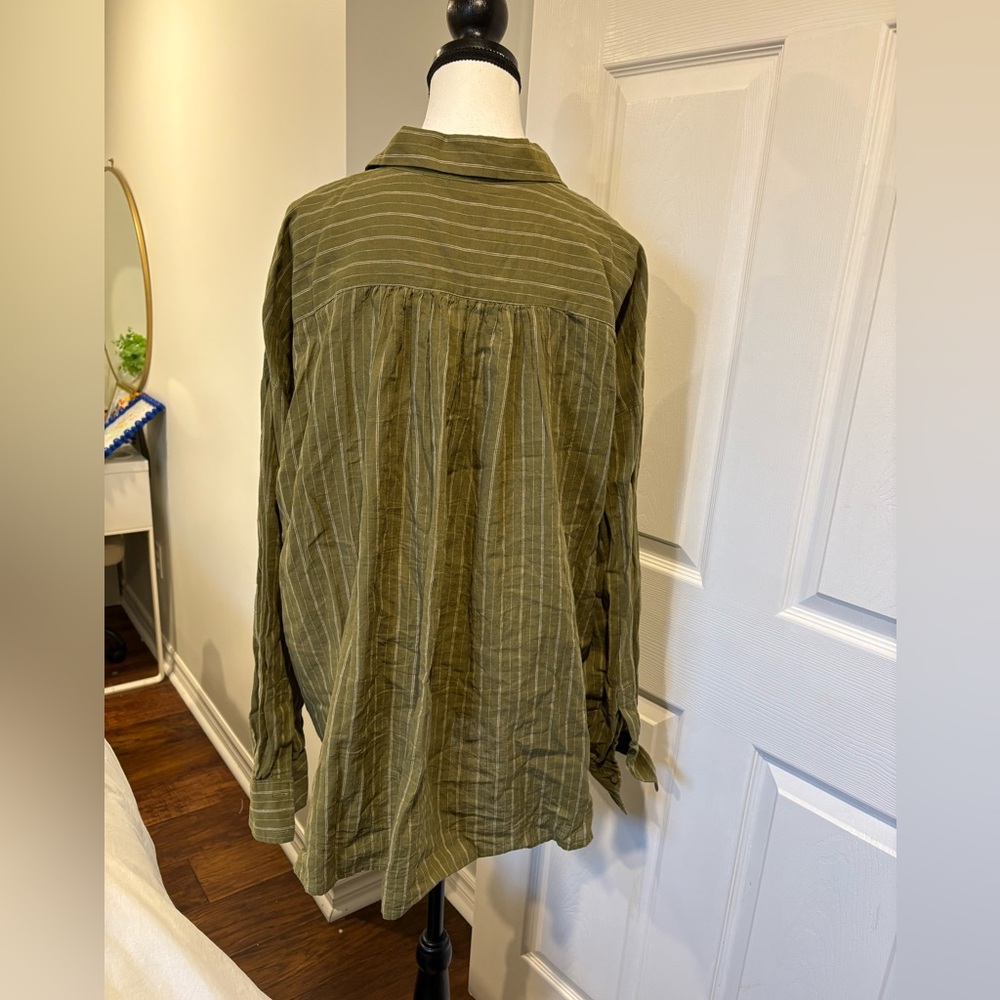 Free People Under the Boardwalk Lace Up Blouse XL - Picture 6 of 6